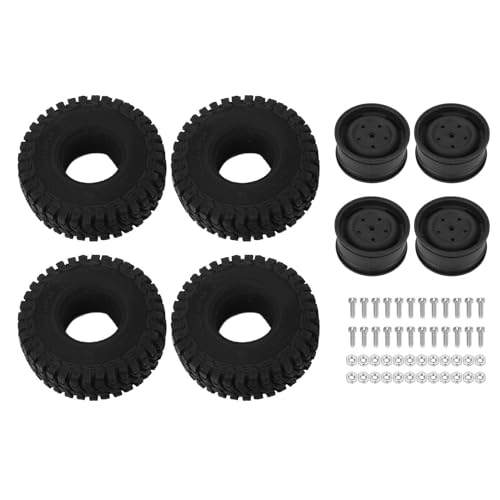 RiToEasysports RC Crawler Plastic Wheel Hub, Leichtes Plastik -RC -Autorad -Hub -Set RC Crawler Wheel Hub -Hub -Kit mit Reifen für Verschiedene Geländefahrten (Black) von RiToEasysports