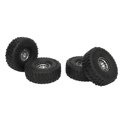 RiToEasysports RC -Crawler -Reifen, 1,9 Zoll Gummireifen, Aluminium Leichtmetallräder Hub Hub Ersatz für Scx10 1/10 mit Modellkompatibilität, überlegenem Griff, Zuverlässige Stabilität, Stoßdämpfer von RiToEasysports