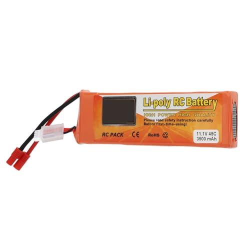 RiToEasysports RC Helicopter Lithium -Batterie, Leichtes Gewicht 11,1 V 3500 MAh 45C Lithiumbatterie mit Bananen 3.0 -Stecker für RC -Spielzeugtypen von RiToEasysports