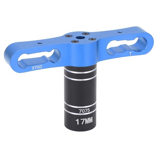 RiToEasysports RC -Hex -Radschlüssel 17mm Aluminium, Hohe Genauigkeit und Ergonomisches Design für, Axial, HSP, ECX, mit XT60 T Lötloch (Blue) von RiToEasysports