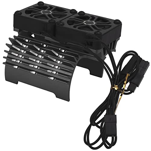 RiToEasysports RC -Kühlventilatoren, 55/56/58 Mm 8,4 V 16000 U/min Bürstenlosen Motorheizkühlkörper Dual Lüftermotor Wärmelkalierkühler für 1/5 Fernbedienungsauto (Black) von RiToEasysports