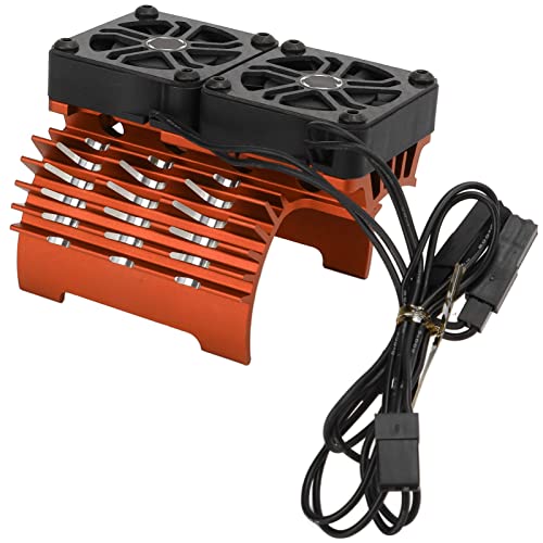 RiToEasysports RC -Kühlventilatoren, 55/56/58 Mm 8,4 V 16000 U/min Bürstenlosen Motorheizkühlkörper Dual Lüftermotor Wärmelkalierkühler für 1/5 Fernbedienungsauto (ORANGE) von RiToEasysports