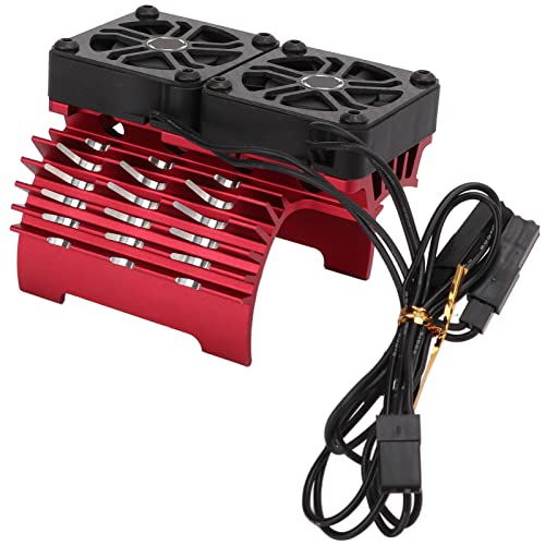 RiToEasysports RC -Kühlventilatoren, 55/56/58 Mm 8,4 V 16000 U/min Bürstenlosen Motorheizkühlkörper Dual Lüftermotor Wärmelkalierkühler für 1/5 Fernbedienungsauto (Rot) von RiToEasysports