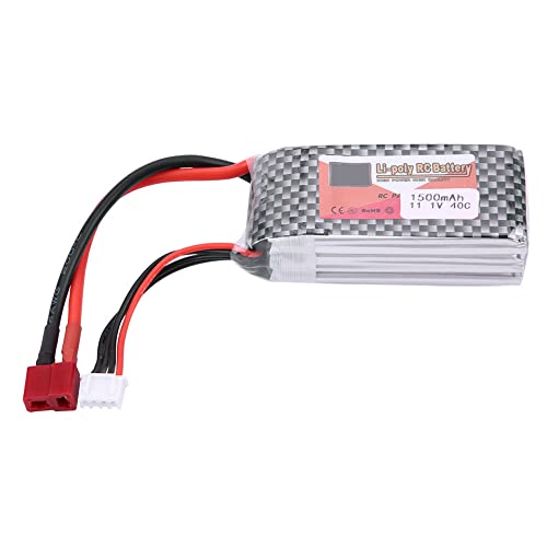 RiToEasysports RC LiPo-Akku, 3S 11,1 V 1300 MAh 4500 MAh 5500 MAh Wiederaufladbarer LiPo-Akku mit T-Stecker RC-Zubehör (11,1 V 1500 mAh 40 C T-Stecker) von RiToEasysports