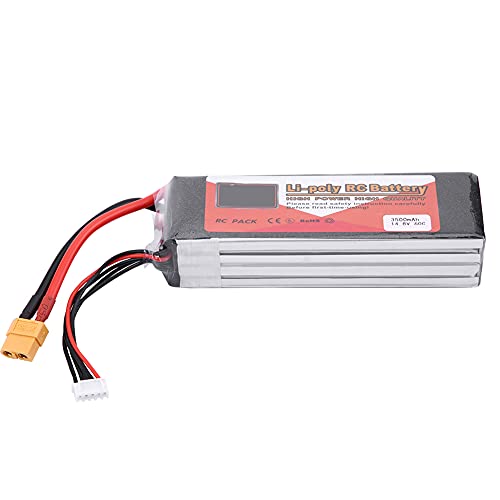 RiToEasysports RC Lipo -Batterie, 4S 14,8 V RC Lipo -Akku Batteriepack Wieder Aufladbare Lipo -Batterie mit XT60 -Stecker Schnell Aufgeladen für RC -Auto, RC -Flugzeug oder Boot (14,8 V 3500MAH von RiToEasysports