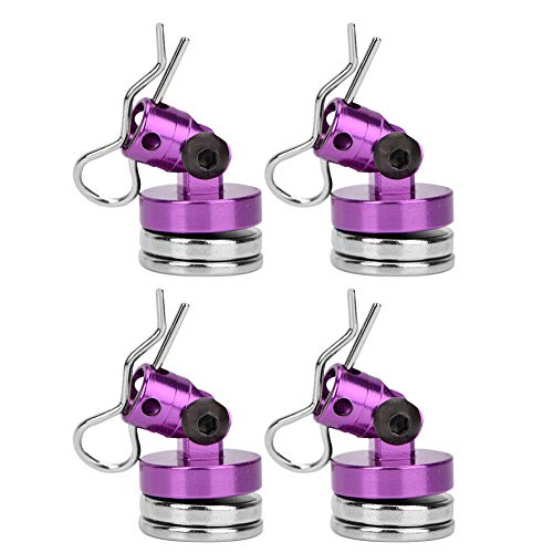 RiToEasysports RC Magnetic 4PCs Unsichtbare Säule für SCX10 HSP 1/10 RC -Auto mit Schlitz, Ergonomisch und Langlebig für Fernbedienungsautos, Metalllila/Blau/Orange/Schwarz (Purple) von RiToEasysports