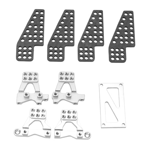 RiToEasysports RC Metall-Stoßdämpferhalterung, Premium-Upgrade-Aluminium-Aufhängungshalterung für 1/18 RC Crawler (Silver) von RiToEasysports