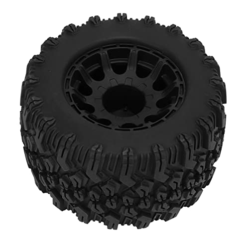 RC -Reifen, Schwarzer Gummi -Kunststoff 12mm Sechskantradreifen mit Konkavoconvex -Textur für 1/10 RC -LKW von RiToEasysports