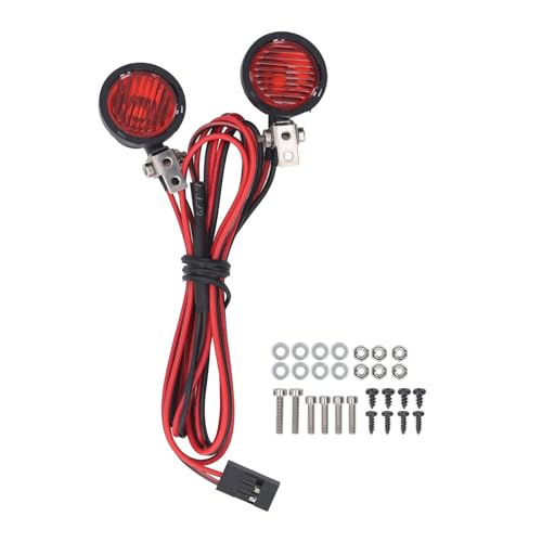RiToEasysports RC -Scheinwerfer, 2 LEDs Hoher Helligkeit RC Scheinwerferkompatibel mit Beliebten 1/10 Typen (red) von RiToEasysports
