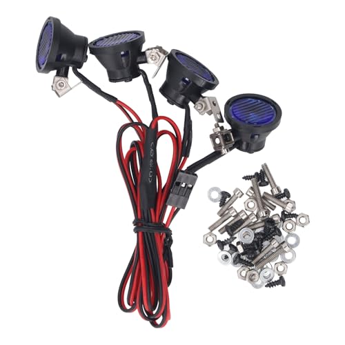 RiToEasysports RC -Scheinwerfer, Dachlicht mit 4LED -Scheinwerfern 60 cm Vorrunde Runde für 1/10 RC Crawler (blaues Licht) von RiToEasysports