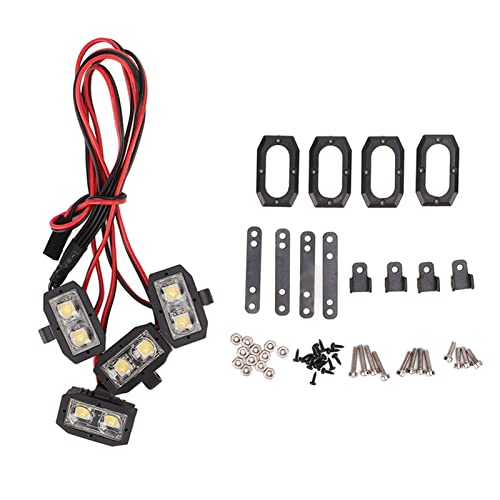 RiToEasysports RC-Scheinwerfer-Set, RC-Auto-Scheinwerfer 5‑7,4 V, 8 LED, Weißes Licht mit Kunststoffgehäuse für 1/10 Axial SCX10 90046, für Wraith, für Gen8 und Andere Markenautos RiToEasysports RC-Scheinwerfer-Set, RC-Auto-Scheinwerfer 5‑7,4 V, 8 LED, Weißes Licht mit Kunststoffgehäuse für 1/10 Axial SCX10 90046, für Wraith, für Gen8 und Andere Markenautos von RiToEasysports