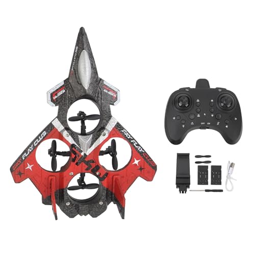 RiToEasysports RC Stunt Drohne, 2,4 GHz Fernbedienungskampfflugzeug mit 360 ° Spins 3 -Geschwindigkeitsmodi Kopfloser für Erwachsene Geschenke Spielzeug Spielzeug (Rot 3 Batterien) von RiToEasysports