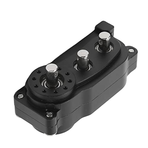 RiToEasysports RC-Verteilergetriebe, 2-Gang-Getriebe-Verteilergetriebe, CNC-gefräst, 313 Mm Radstand, Metall-RC-Auto-Verteilergetriebe mit Schrauben, RC-Teile für Scx10 1/10 RC-Auto (Black) von RiToEasysports