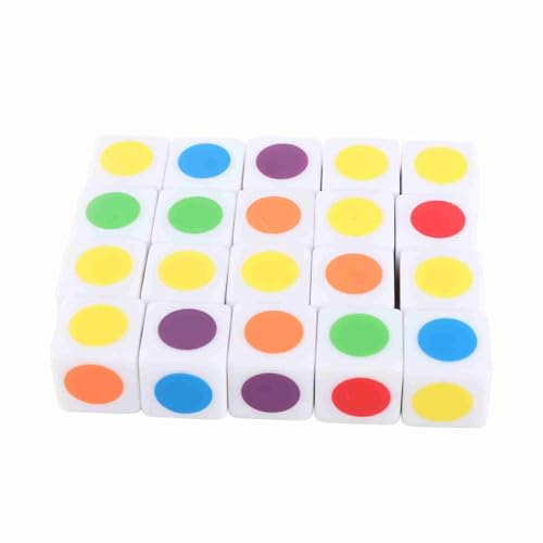 RiToEasysports Smooth Color Dot Dice 6 Farben Bildungsinstrument für Brettspielpakete von 20 für Unterrichtsaktivitäten RiToEasysports Smooth Color Dot Dice 6 Farben Bildungsinstrument für Brettspielpakete von 20 für Unterrichtsaktivitäten von RiToEasysports