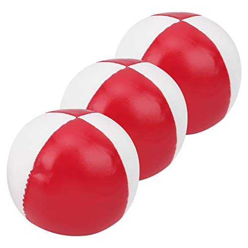 RiToEasysports Soft PU Leder Jonglierkugeln Tollable Performance -Bälle für Kinderunterhaltung 3PCS STETTE Anfänger für Profis (rot und weiß) von RiToEasysports