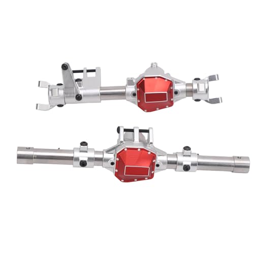 RiToEasysports Vordere Hintere Achse, Aluminiumlegierung Schwere Achsen Vordere Hinterachse mit Anodiertem Finish für Scx10 Pro RC -Auto Silber von RiToEasysports