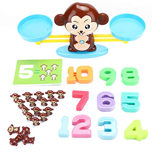 RiToEasysports Waage Spielzeug, Digitales Spiel Brettspiel Erleuchtung Waage AFFE Spielzeug Kinder Pädagogisches Geschenk(Neuauflage-Englischer AFFE (Brown) von RiToEasysports