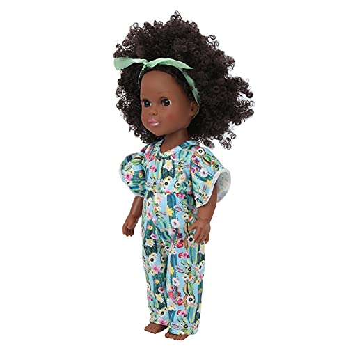 RiToEasysports Wiedergeborene Babypuppe, Lebenssezize Haut, Lockiges Haar, Afrikanische Mdchen, Babypypepe, Spielzug Mit Schleif (Q14-113 Farbkaktus) von RiToEasysports
