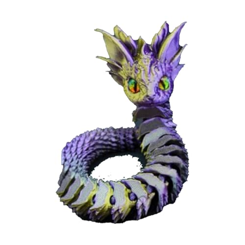 3D Printed Flexible Snake, Articulated Realistic Animal Toy, Exquisite Desk Pet Decor (12.13 x2.36 in), Fun 3D Printed Figure for Home, Workplace, Car, and Vehicle von Riaisttd