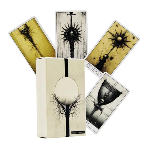 Gotische Tarotkarten, dunkles Tarot-Orakeldeck, 10,3 x 5,1 cm, mystisches Wahrsagungsset, tragbare 78 spirituelle Karten, für Tischspiele, Familienfeiern, Party-Unterhaltung von Riaisttd