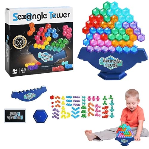 Riaisttd Balance Stacking Game, Hexagonal Stacking Board Blocks 6.65x6.65 inches, Educational Toys for Kids and Adults, Learning Activities, Fun Game Night Challenge Family and Friends Riaisttd Balance Stacking Game, Hexagonal Stacking Board Blocks 6.65x6.65 inches, Educational Toys for Kids and Adults, Learning Activities, Fun Game Night Challenge Family and Friends von Riaisttd