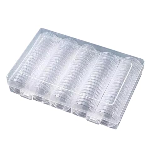 Riaisttd Coin Organizer Case, 100-Piece Collector Holder, Silver Dollar Display Box, Multi-Size 20,25,27,30mm, Protective Gasket Seal, Clear Round Capsules, Ideal for Numismatics Riaisttd Coin Organizer Case, 100-Piece Collector Holder, Silver Dollar Display Box, Multi-Size 20,25,27,30mm, Protective Gasket Seal, Clear Round Capsules, Ideal for Numismatics von Riaisttd