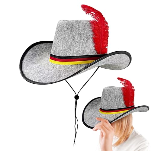 Riaisttd Filzhüte Für Damen | Western Filz Party Hut | Western Design Kopfschmuck In Schwarz Rot Gelb Mit Verstellbarem Band Für Karneval Schulkostüm Bühnenperformance Cosplay Party Bar Fotostudio Riaisttd Filzhüte Für Damen | Western Filz Party Hut | Western Design Kopfschmuck In Schwarz Rot Gelb Mit Verstellbarem Band Für Karneval Schulkostüm Bühnenperformance Cosplay Party Bar Fotostudio von Riaisttd