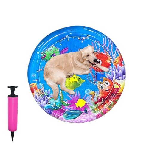 Riaisttd Katzen Wasserspielmatte, Katzenwasserpad mit aufblasbarer Pumpe, 25,59 Zoll verdicktes Kühlkissen, ideal für heißes Wetter Reisen Indoor Outdoor Boden Zuhause Baby Krabbeln Riaisttd Katzen Wasserspielmatte, Katzenwasserpad mit aufblasbarer Pumpe, 25,59 Zoll verdicktes Kühlkissen, ideal für heißes Wetter Reisen Indoor Outdoor Boden Zuhause Baby Krabbeln von Riaisttd