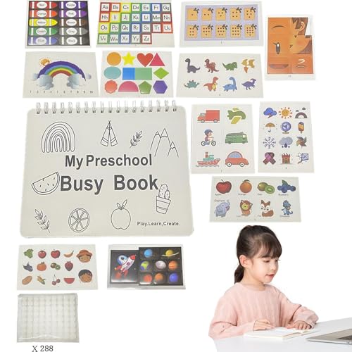 Riaisttd Preschool Learning Book, Interactive Toddler Book, Travel-Friendly Busy Book, Activity Book for Kids, Educational Workbook 9.84x8.27x0.79 inches for for School, Car, Plane, Restaurant, Home Riaisttd Preschool Learning Book, Interactive Toddler Book, Travel-Friendly Busy Book, Activity Book for Kids, Educational Workbook 9.84x8.27x0.79 inches for for School, Car, Plane, Restaurant, Home von Riaisttd