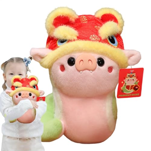 Riaisttd Year of The Snake Mascot, Chinese New Year 2025 Decor, Chinese Spring Festival Plush, Lion Hat Snake Plush, Plush Snake Doll, 2025 Snake Year Mascot, Chinese New Year Plush Riaisttd Year of The Snake Mascot, Chinese New Year 2025 Decor, Chinese Spring Festival Plush, Lion Hat Snake Plush, Plush Snake Doll, 2025 Snake Year Mascot, Chinese New Year Plush von Riaisttd