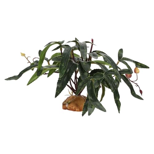 Terrariumpflanzen - 8 Pack künstliches Grün für bärtigen, Gecko mit naturalistischem Look, Plastikblätter für eine einfache Reinigung, Reptilientank, lebendige grüne Farbe, Wasch- und Wiederve von Riaisttd