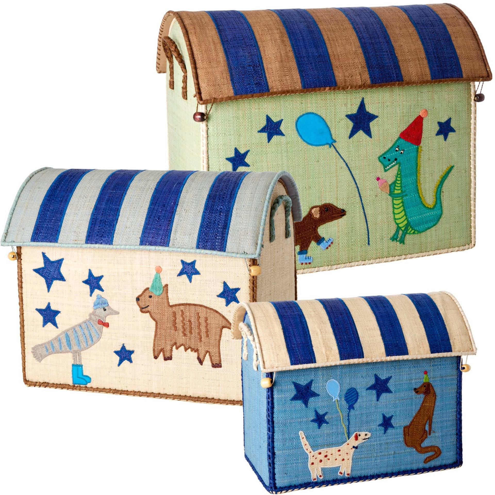 Rice Aufbewahrungskörbe Partytier 3-in-1, Blau Rice Aufbewahrungskörbe Partytier 3-in-1, Blau von Rice