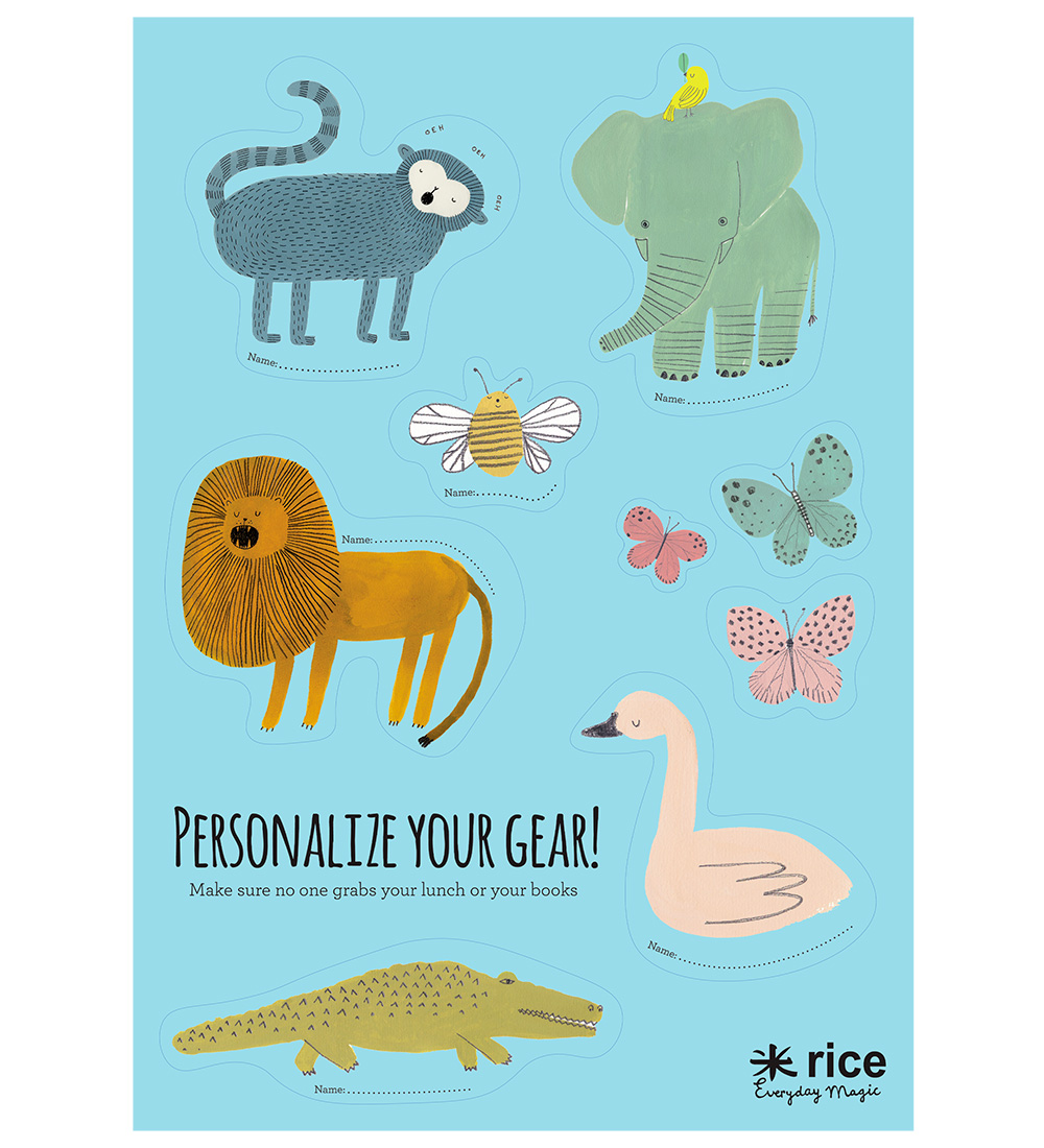Rice Stickers Bis Brotdose - 9 st. - Blau/Sweet Jungle - Rice - One Size - Sticker Rice Stickers Bis Brotdose - 9 st. - Blau/Sweet Jungle - Rice - One Size - Sticker von Rice