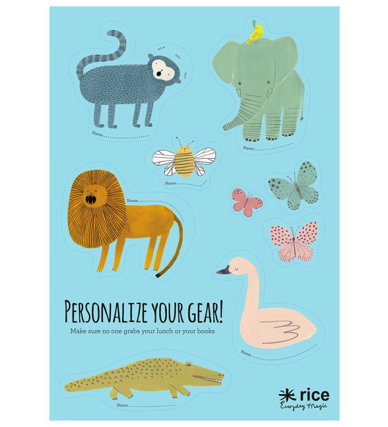 Rice Stickers Bis Brotdose - 9 st. - Blau/Sweet Jungle - Rice - One Size - Sticker Rice Stickers Bis Brotdose - 9 st. - Blau/Sweet Jungle - Rice - One Size - Sticker von Rice