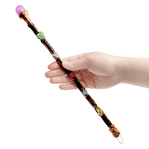 Rich Boxer Feiner handgefertigter Zauberstab für Hexen und Zauberer mit violettem weißem Kristall und Amethyst Rich Boxer Feiner handgefertigter Zauberstab für Hexen und Zauberer mit violettem weißem Kristall und Amethyst von Rich Boxer