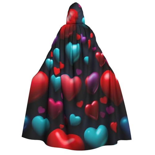 Rich&Rabbit Romantischer roter Herzaufdruck Erwachsene Kapuzenumhang Halloween Weihnachten Umhang Robe Party Cosplay Kostüme Rich&Rabbit Romantischer roter Herzaufdruck Erwachsene Kapuzenumhang Halloween Weihnachten Umhang Robe Party Cosplay Kostüme von Rich&Rabbit