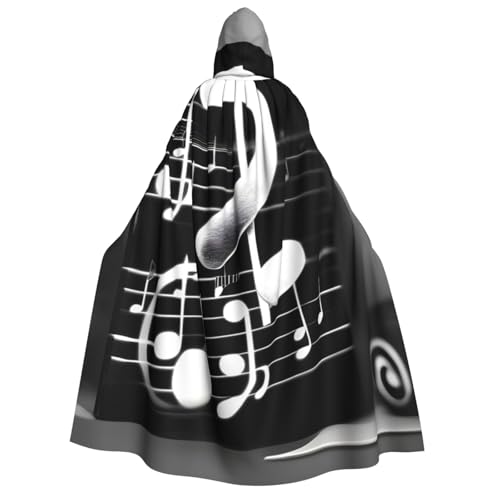 Rich&Rabbit Schwarz-weißer Kapuzenumhang mit Musiknoten-Druck, für Erwachsene, Halloween, Weihnachten, Umhang, Party, Cosplay-Kostüme Rich&Rabbit Schwarz-weißer Kapuzenumhang mit Musiknoten-Druck, für Erwachsene, Halloween, Weihnachten, Umhang, Party, Cosplay-Kostüme von Rich&Rabbit