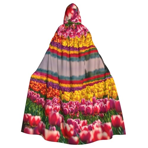 Rich&Rabbit Umhang mit buntem Tulpenaufdruck für Erwachsene, mit Kapuze, Halloween, Weihnachten, Robe, Party, Cosplay Rich&Rabbit Umhang mit buntem Tulpenaufdruck für Erwachsene, mit Kapuze, Halloween, Weihnachten, Robe, Party, Cosplay von Rich&Rabbit