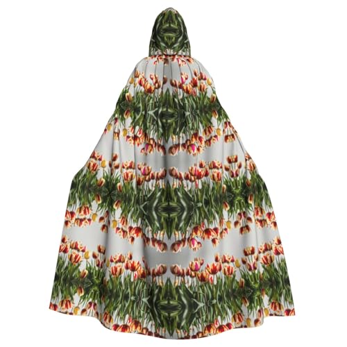 Rich&Rabbit Umhang mit buntem Tulpenaufdruck für Erwachsene, mit Kapuze, Halloween, Weihnachten, Robe, Party, Cosplay Rich&Rabbit Umhang mit buntem Tulpenaufdruck für Erwachsene, mit Kapuze, Halloween, Weihnachten, Robe, Party, Cosplay von Rich&Rabbit