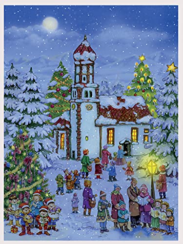Richard Sellmer Verlag Papier Adventskalender für Erwachsene und Kinder mit Glitzer und Bildern Weihnachtskapelle von Richard Sellmer Verlag