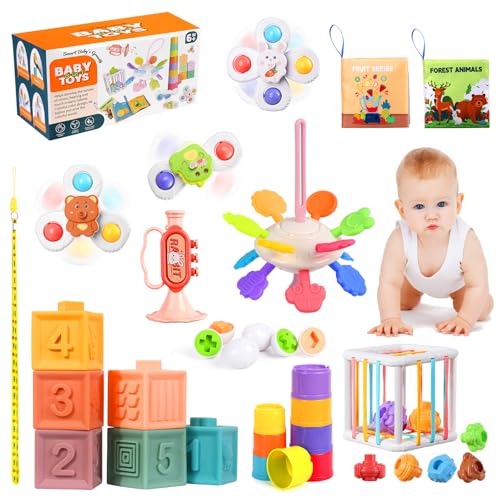 Richday Montessori Spielzeug Baby,Baby Spielzeug 6 Monate,8 in 1 Montessori Motorikspielzeug Stapeln Baublöcke Sensorischer Lernspielzeug für Kleinkinder Passende Eier, Saugnapf-Kreiselspielzeug Richday Montessori Spielzeug Baby,Baby Spielzeug 6 Monate,8 in 1 Montessori Motorikspielzeug Stapeln Baublöcke Sensorischer Lernspielzeug für Kleinkinder Passende Eier, Saugnapf-Kreiselspielzeug von Richday