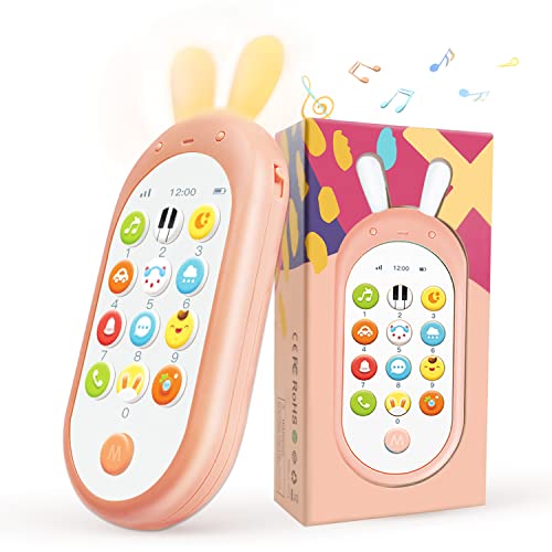 Richgv Spielzeug 1 Jahr Babyhandy,123 Smartphone,Spielzeug ab 6 9 Monate Baby Telefon, Smartphone Spielzeughandy mit Musiklichten,Sound,Lachlieder-Dialog,verschiedenen Melodien. Geschenk für Kinder von Richgv