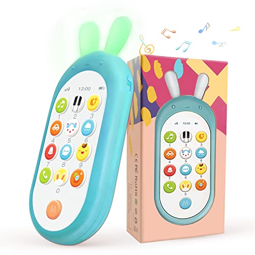 Richgv Baby Spielzeug ab 1 Jahr, Babyhandy 123 Smartphone, ab 6 Monate Telefon, Spielzeughandy mit Musiklichten, Sound, Lachlieder-Dialog, verschiedenen Melodien, Geschenk von Richgv