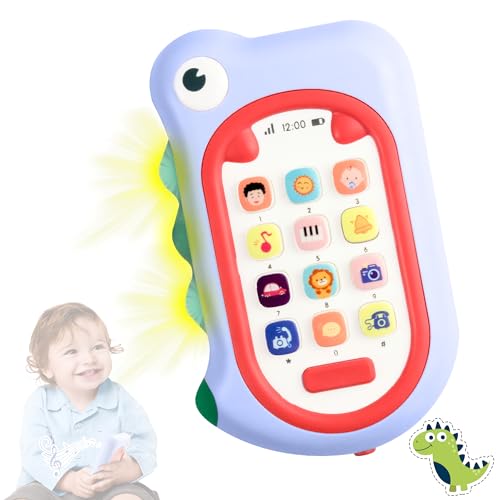 Richgv Babyhandy 123 Smartphone Baby Telefon Musikspielzeug Baby Spielzeug ab 1 Jahr, Dinosaurier Lernhandy mit Liedern Geräuschen und Wörter Sätze von Richgv
