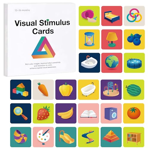 Richgv Baby Spielzeug 6-12-18 Monate,Kontrastkarten Baby,Kontrastbuch Baby Neugeborene,Visuelle Stimulation Lernaktivitätskarten,Flash Card Lernkarten Kleinkinder,Kontrast Spielzeug Baby Geschenk von Richgv