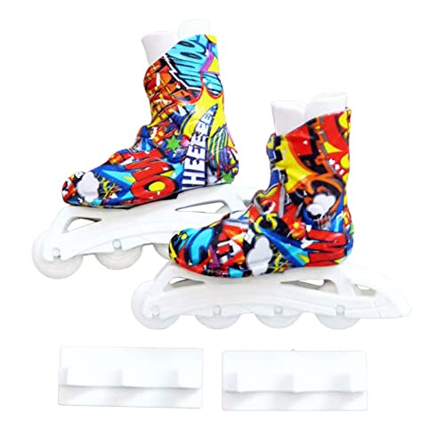 Richolyn Mini Rollschuhe für die Finger | Fingerboard Mini Rollschuhe für Finger | Coole Mini-Skateboardschuhe für Finger Breakdance Training Requisiten Home Schlüsselanhänger Dekoration für Kinder von Richolyn