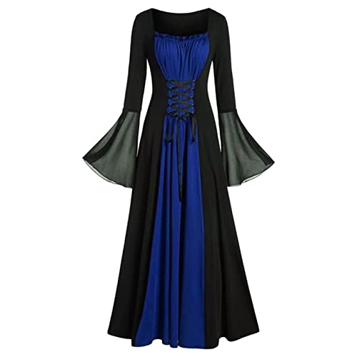Gothic-Kleid Halloween-Kostüm für Damen, elegantes viktorianisches Gothic-Kleid für Damen mit gebogenen Schnürsenkeln, Cocktailkleid, Trompetenärmel, Spitze, Abendkleid, Hexenkostüm für Halloween Gothic-Kleid Halloween-Kostüm für Damen, elegantes viktorianisches Gothic-Kleid für Damen mit gebogenen Schnürsenkeln, Cocktailkleid, Trompetenärmel, Spitze, Abendkleid, Hexenkostüm für Halloween von Richymfa