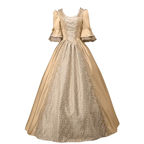 Richymfa Halloween-Renaissance-Kleid für Damen, Übergröße, Zeremonie-Kleid mit ausgestellten Ärmeln, elegant, Gothic-Kleid, lang, Slim Fit, kurvig, Halloween-Kostüme, Abendkleid, Prinzessin Richymfa Halloween-Renaissance-Kleid für Damen, Übergröße, Zeremonie-Kleid mit ausgestellten Ärmeln, elegant, Gothic-Kleid, lang, Slim Fit, kurvig, Halloween-Kostüme, Abendkleid, Prinzessin von Richymfa