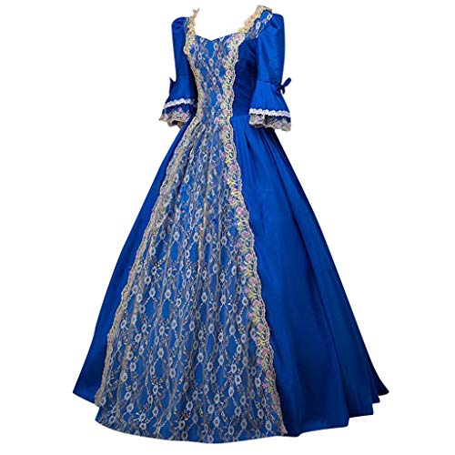 Richymfa Halloween-Renaissance-Kleid für Damen, Übergröße, Zeremonie-Kleid mit ausgestellten Ärmeln, elegant, Gothic-Kleid, lang, Slim Fit, kurvig, Halloween-Kostüme, Abendkleid, Prinzessin von Richymfa