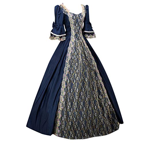 Richymfa Halloween-Renaissance-Kleid für Damen, Übergröße, Zeremonie-Kleid mit ausgestellten Ärmeln, elegant, Gothic-Kleid, lang, Slim Fit, kurvig, Halloween-Kostüme, Abendkleid, Prinzessin Richymfa Halloween-Renaissance-Kleid für Damen, Übergröße, Zeremonie-Kleid mit ausgestellten Ärmeln, elegant, Gothic-Kleid, lang, Slim Fit, kurvig, Halloween-Kostüme, Abendkleid, Prinzessin von Richymfa
